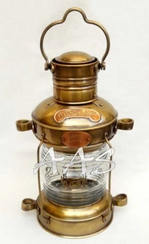 Antik Messing & Kupfer Anker Öl Lampe Nautisch Maritim Schiff Laterne Boot Licht