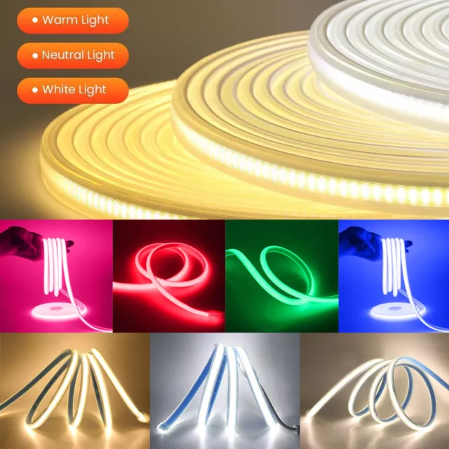 360leds/m 220V COB LED Strip Lights Waterproof Flexible Cabinet Building Light