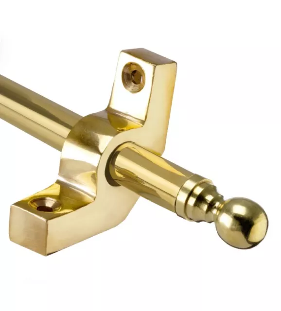 Deluxe High-Quality Polished Brass Stair Rods with Brackets – 12.5mm