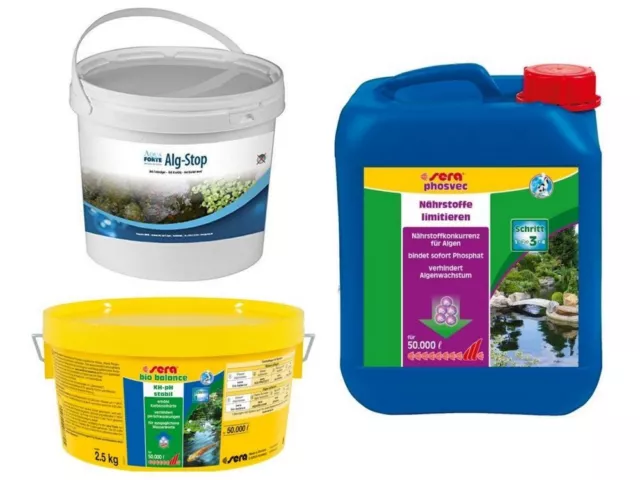 Anti Algues Filamenteuses Set 2 Sérums Pond Bio Balance 2,5 KG Alg Arrêt 5 KG