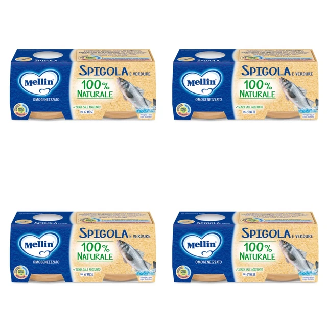 MELLIN Omogeneizzato Spigola e Verdure  8 vasetti da 80 g