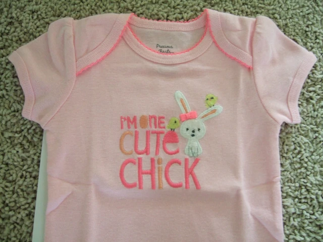 NEW Carter's Infant Baby Girl EASTER Holiday Bodysuit SS Pink 6M 3-6 months