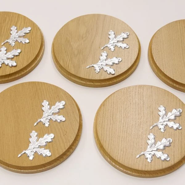 5X Keilerschilder Redondo Roble Claro Af 15 CM Con 10 Pieza Aluminio Hoja de 2