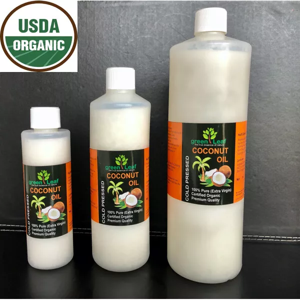 Certified Organic COCONUT OIL 100% Pure Cold Pressed 100 ML,250 ML,500 ML,1000 M