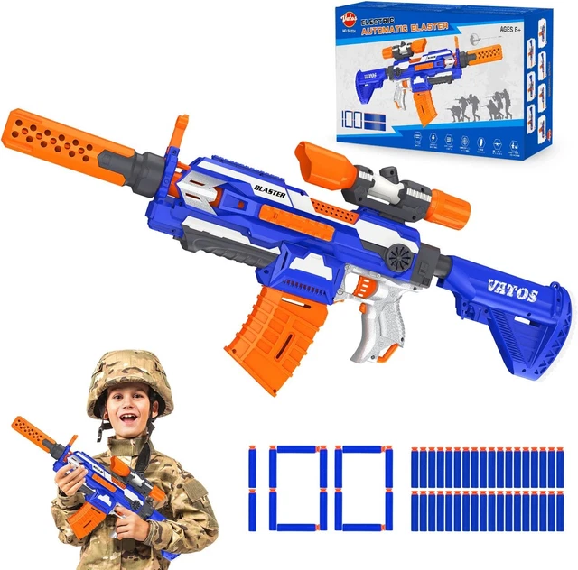 VATOS ELECTRIC FOAM Blaster Toy Gun with 100 Pcs Darts, 7 DIY Automatic ...