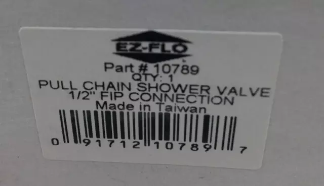 Ez-Flo Lot of 3 Silver 1/2"  FIP Connection Shower Valve Pull Chain 10789 NIB 3