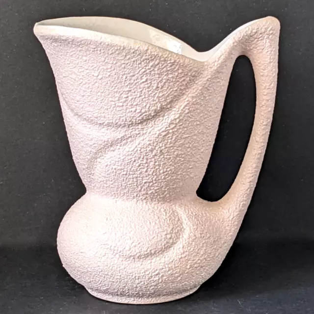 VINTAGE AUSTRALIAN POTTERY PINK CRACKLE GLAZE ART DECO PITCHER JUG VASE 11.5cm H