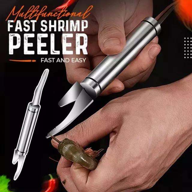 Stainless Steel Prawn Peeler Shrimp Deveiner Device Creative Kitchen Tools I9Q5