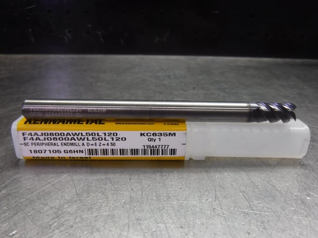 Kennametal 8mm Solid Carbide Endmill 4 Flute F4AJ0800AWL50L120 KC635M (LOC1577)