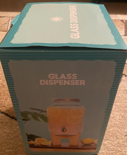 1 GALLON GLASS Drink Dispenser Mason Jar Cold Beverage Dispenser With