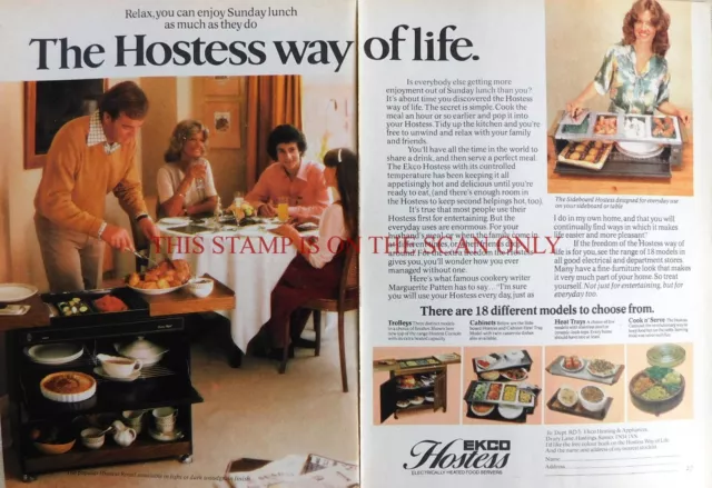 ECKO 'Hostess' Electrically Heated Food Servers ADVERT 1980 Print Ad 703/54