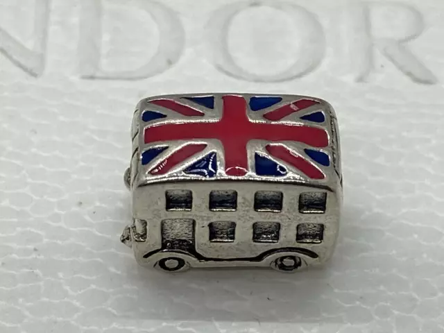 Authentic Pandora Charm London Bus Sterling Silver #791049ER