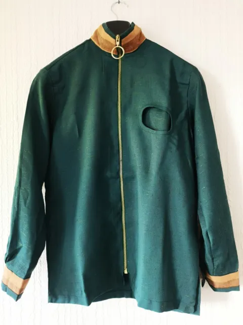 Pierre Cardin 1960s Cosmocorps era space age turquoise jacket