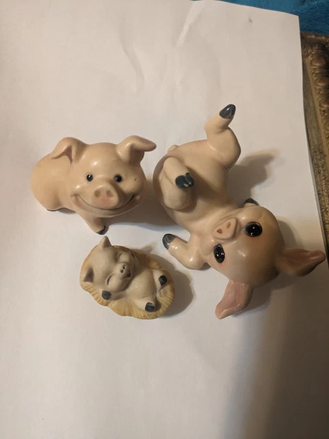 Vintage Ceramic Pigs Small Lot Of 3