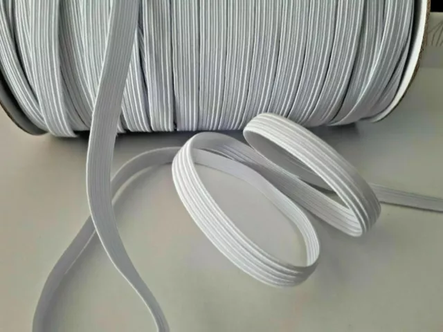 8 mm White Elastic Ribbon Cord Stretch Flat Waist Band Woven Sewing Elastic UK