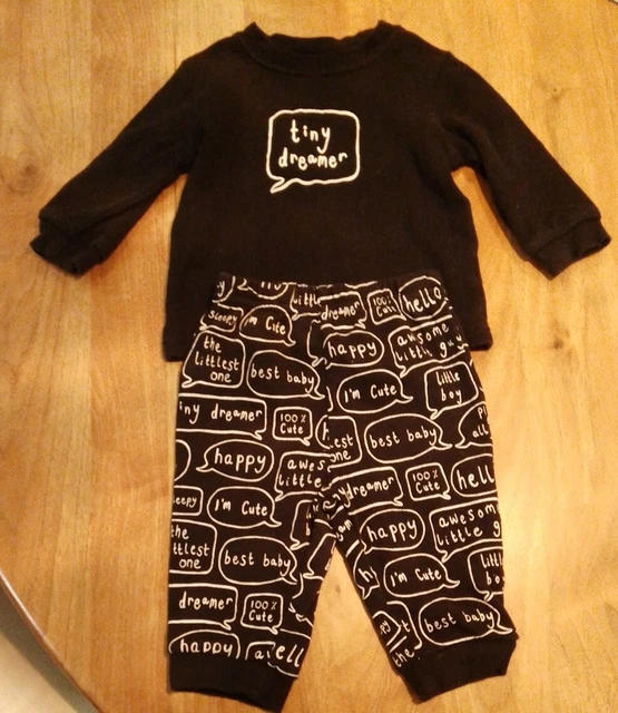 BN GEORGE SET PIGIAMI cotone ragazzo 3-6 mesi bianco e nero