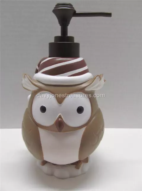 Novelty Bath Brown Owl Lotion Dispenser WINTER FRIENDS for Kitchen or Bathroom