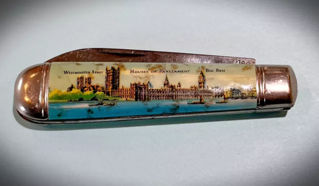 Vintage Collector Richards Sheffield England Souvenir Pocket Knife Parliament