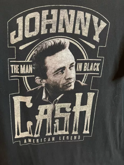 Johnny Cash The Man In Black T Shirt Graphic Short Sleeve Mens Band Tee Large