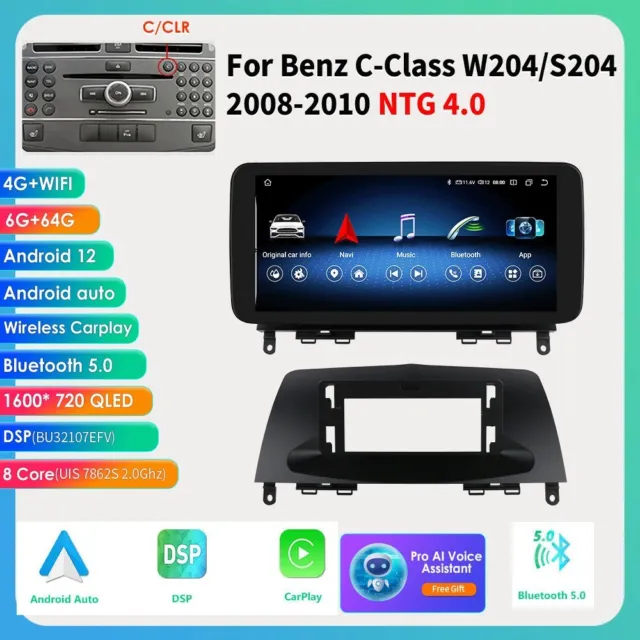 Für Mercedes Benz C-Klasse W204 10.33" Android 12 Autoradio GPS Navi BT5 CarPlay