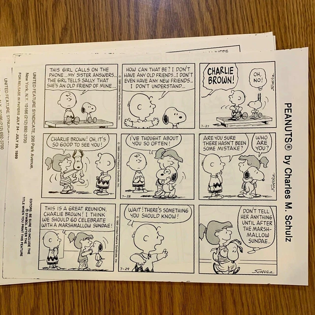 PEANUTS COMIC STRIPS Charles Schulz Original Editors Template Print 7