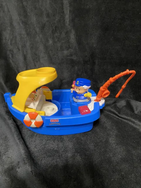 VTG 1998 FISHER Price Little People Floaty Tug Boat Fishing w/ Captain &  Crew $27.00 - PicClick