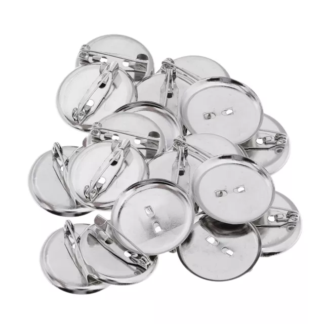 23MM Brooch Base Pin Pin-Back Button Parts Pin Disk Base Pad 20 Pieces Metal