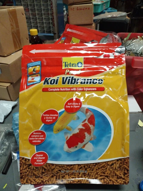 Tetra Koi Goldfish Food Premium Nutrition Pond Fish Color Enhancers 1.43 Pound