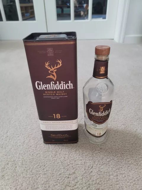 Glenfiddich Single Malt Scotch Whisky 18 Years 750ml empty bottle with Box