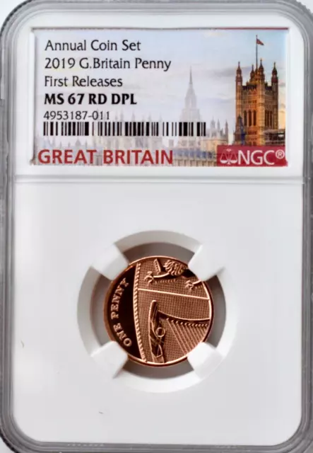 2019 1p One Pence NGC MS67 RD DPL Great Britain Coin UK Penny