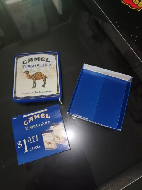 Vintage Camel Cigarettes Empty Flip Top Tin Turkish Gold Still New, Just Opened