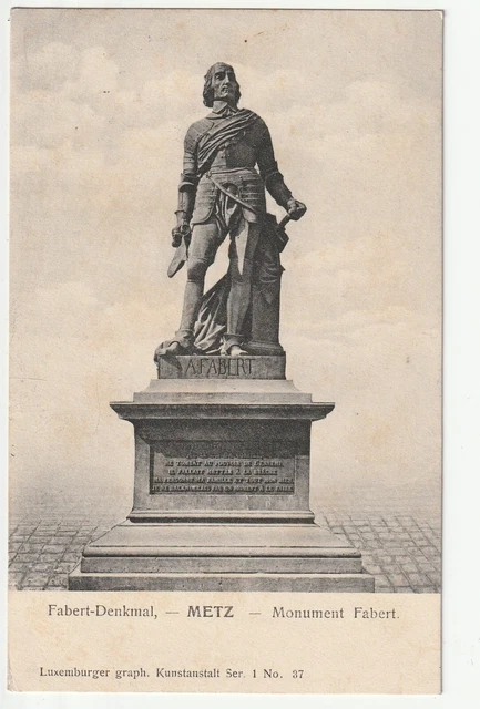 METZ  - Moselle - CPA 57 - Marechal Fabert - Oeuvre de Etex - carte 1900