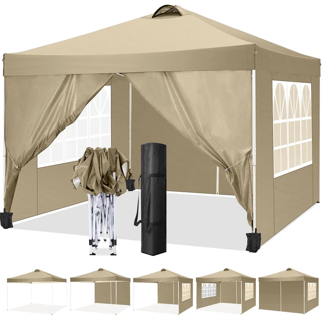 Pavillon 3x3m Wasserdicht Faltpavillon Pop Up Partyzelt Gartenzelt UV Schutz 50+