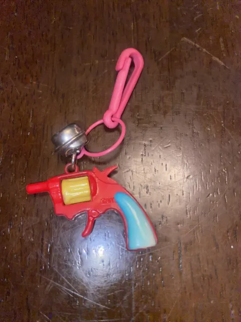 Vintage 1980s Plastic Bell Charm Multicolored Gun For 80s Charm Necklace