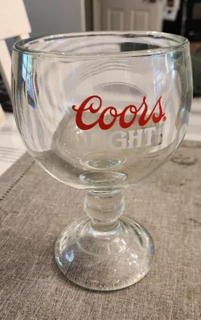 Coors Beer Vintage Chalice Heavy Clear Glass Goblet Fish Bowl Breweriana