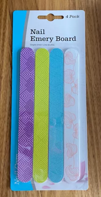 Nail Emery Board Nail Files / 18cm (Pack of 4) Dual Sided - free standard post