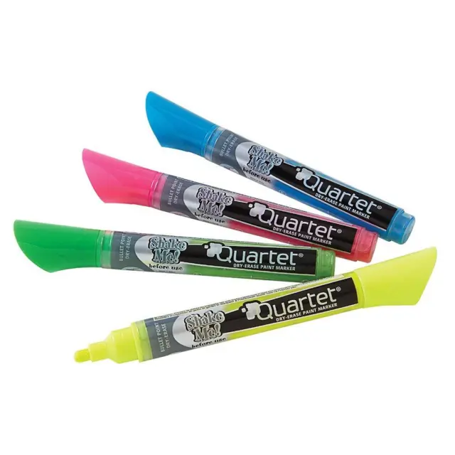 Quartet Glass Whiteboard Markers, Dry Erase Markers, Neon, 4 Pack 79551