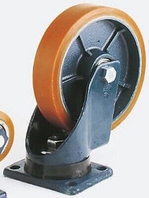 Lag INDUSTRIAL SWIVEL CASTOR 200mm 135x110mm 1000kg Cast Iron Hub, Ball Bearing