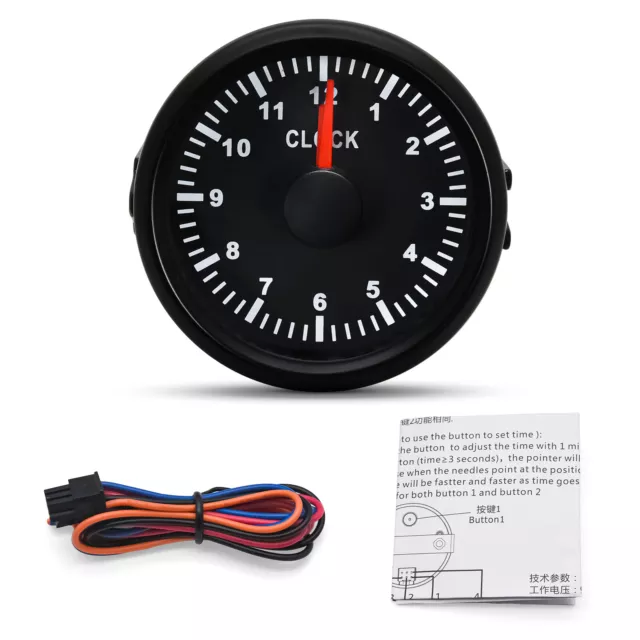 2" 52mm Waterproof Digital Clock Gauge for Car Truck Motorbike Boat Yacht 9-32V