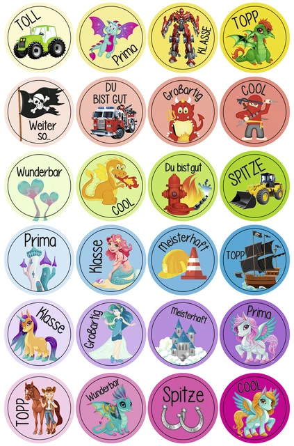 BELOHNUNGSSTICKER 96 Sticker zur Motivation für Kinder Schüler Schulsticker