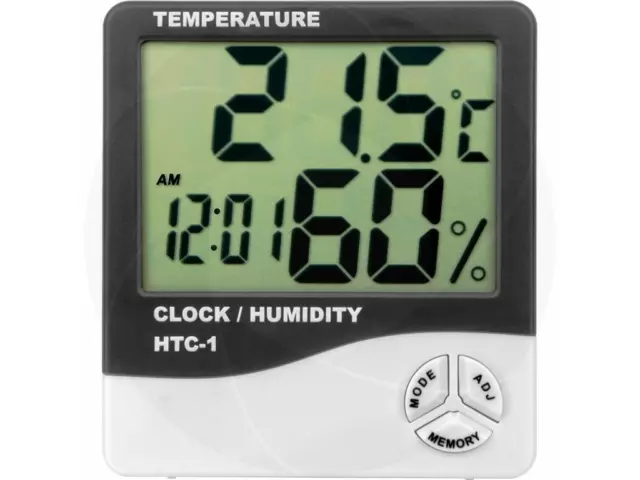 Digital Alarm Clock Thermometer Hygrometer Indoor Room Temperature Sensor Gauge