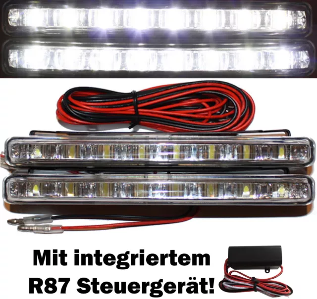 2x LED Tagfahrleuchten + Steuergerät 8SMD Universal Tagfahrlicht TFL HIGH POWER