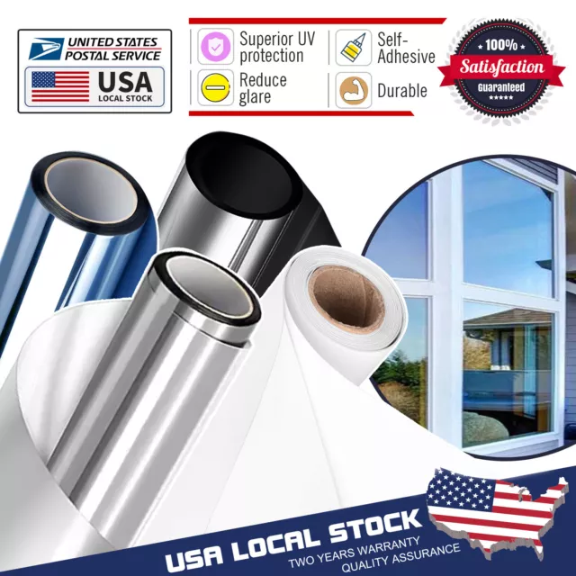 One Way Mirror Tint Window Film Privacy Protect UV Reflective Sun Block For Home