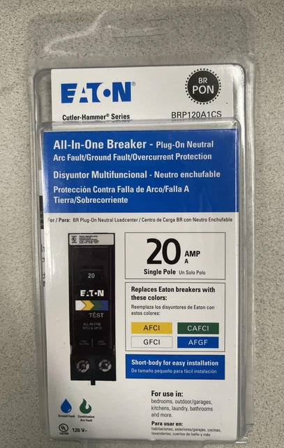 Eaton BRP120A1CS 20A Dual Function Circuit Breaker