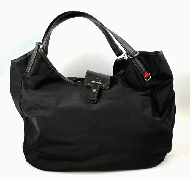 Tumi Black Nylon with Leather Trim Double-handled Oversize Shopper Bag