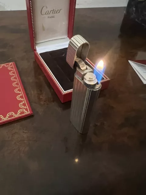 Accendino Vintage Cartier Argento Con Scatola E Garanzia
