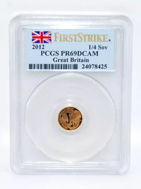 2012 1/4 Sovereign Great Britain Gold Coin First Strike - PCGS PR69 DCAM