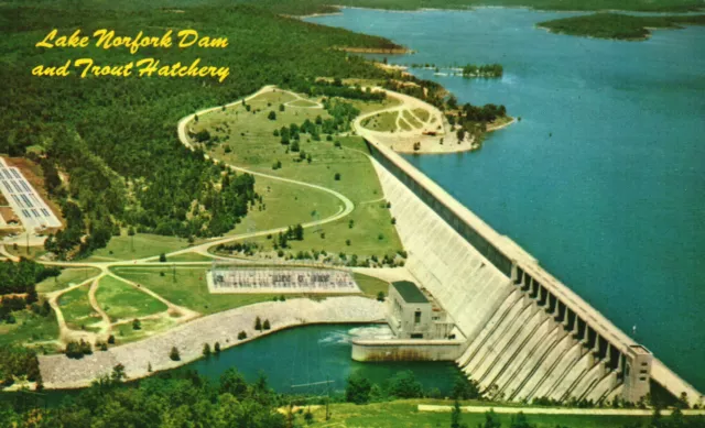 Postcard Lake Norfork Dam And Trout Hatchery AR  Arkansas Mountain Home
