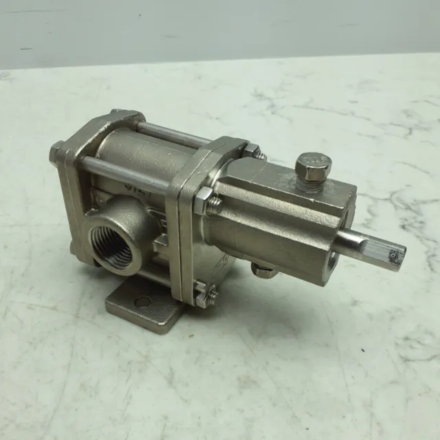 CHEMSTEEL Rotary Gear Pump Head: 316 Stainless Steel, 1/2",  OBR10416CA *USED*