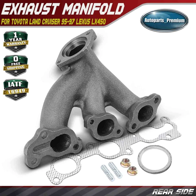 REAR EXHAUST MANIFOLD w/ Gasket Kit for Toyota Land Cruiser 9597 Lexus